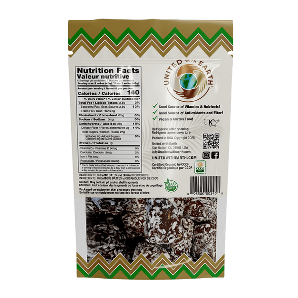Organic Coconut Date Roll - 8 oz.Pouch