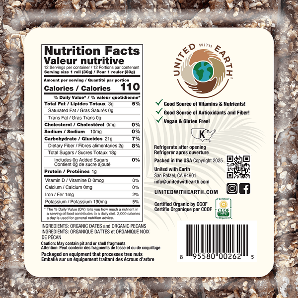 Organic Pecan Date Roll - 12 oz. Tubs