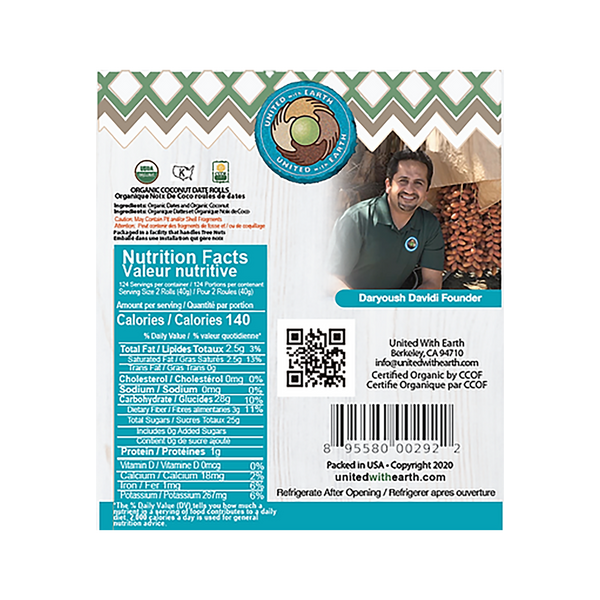 Organic Coconut Date Roll - 11 lbs. Bulk Pack