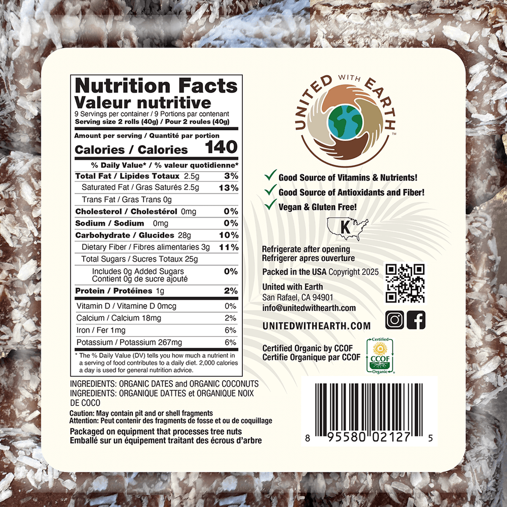 Organic Coconut Date Roll - 12 oz. Tubs