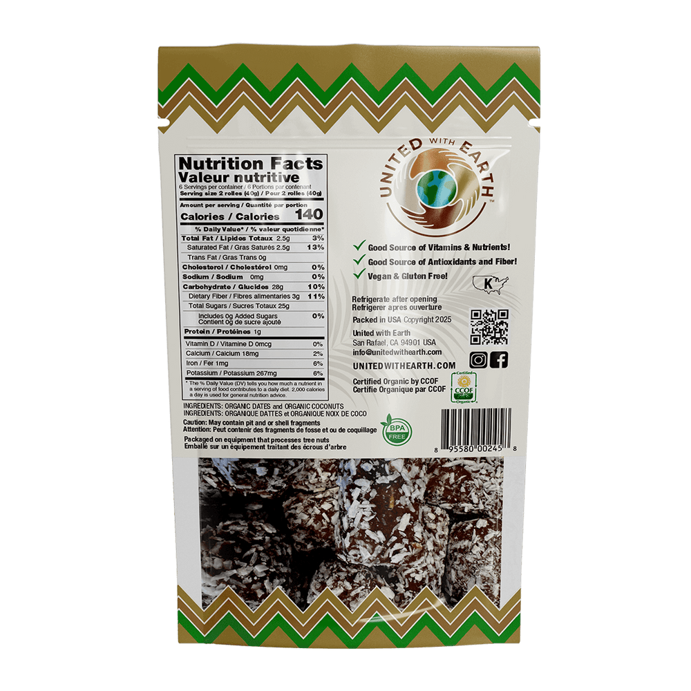 Organic Coconut Date Roll - 8 oz.Pouch