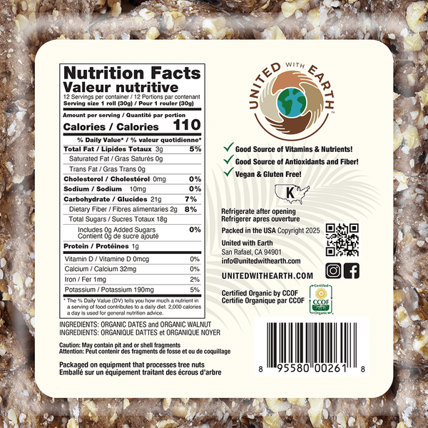 Organic Walnut Date Roll - 12 oz. Tubs